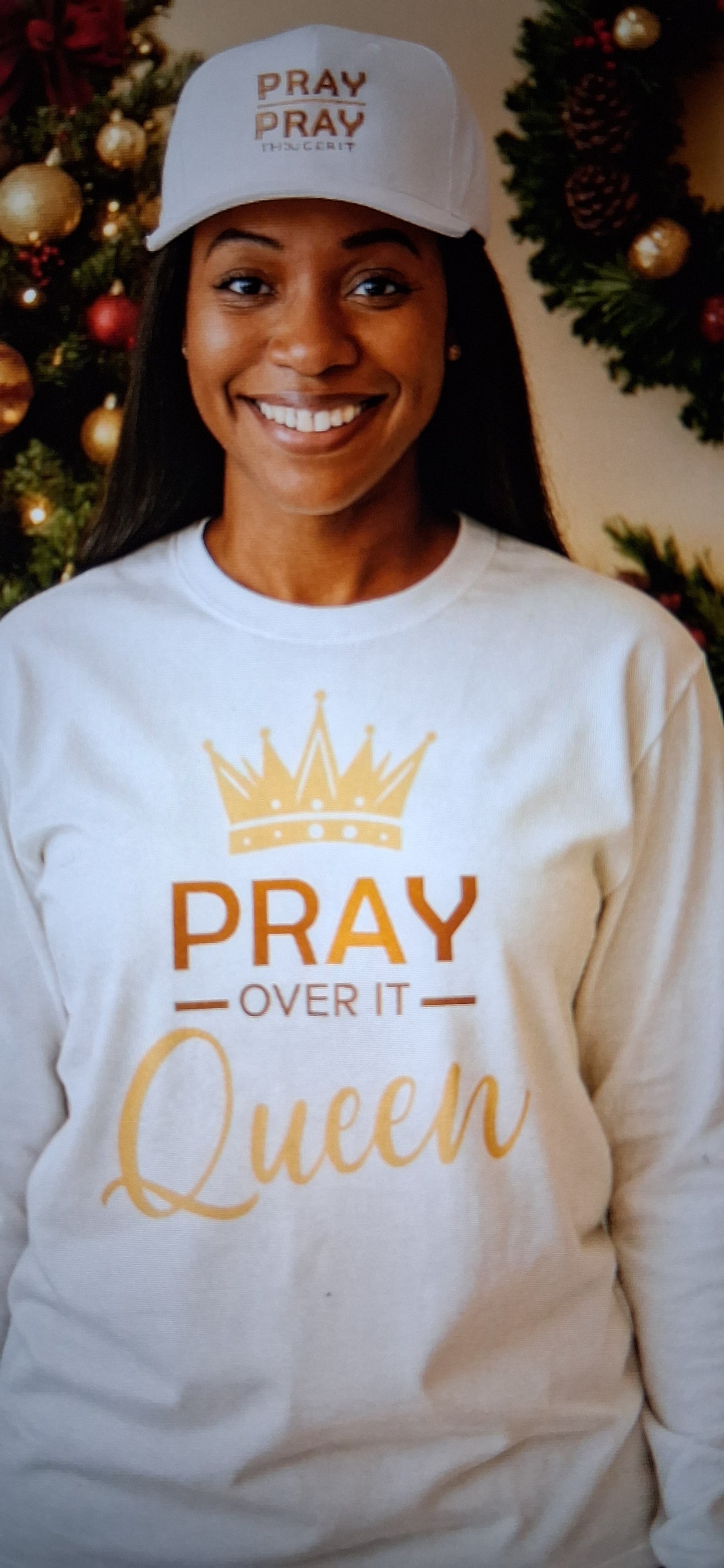 Long sleeved cotton shirt, Pray over it Queen