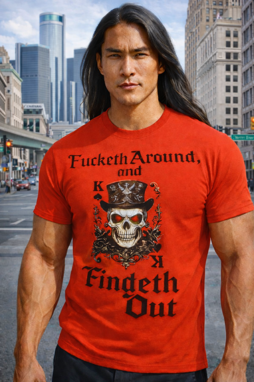 Men Red Tee-Shirt with Matching Cap.