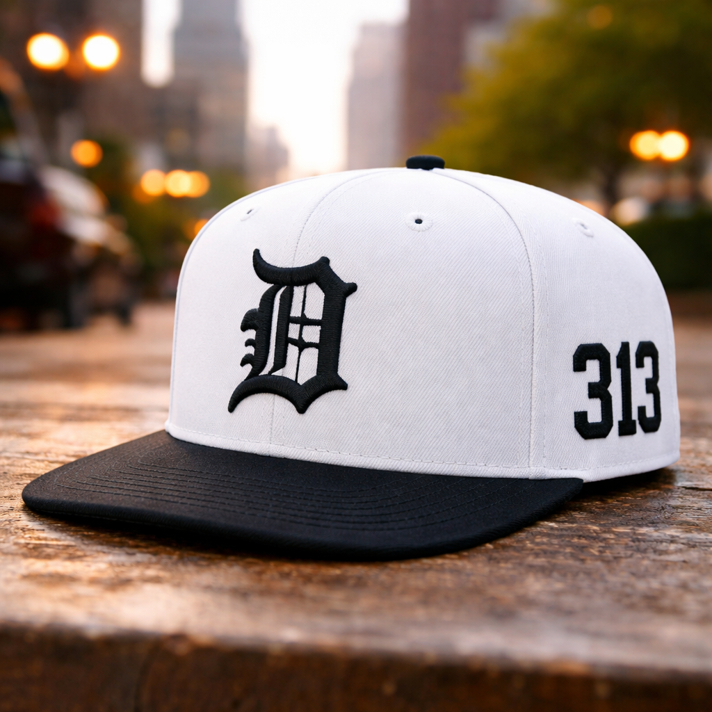 White Detroit 313 cap