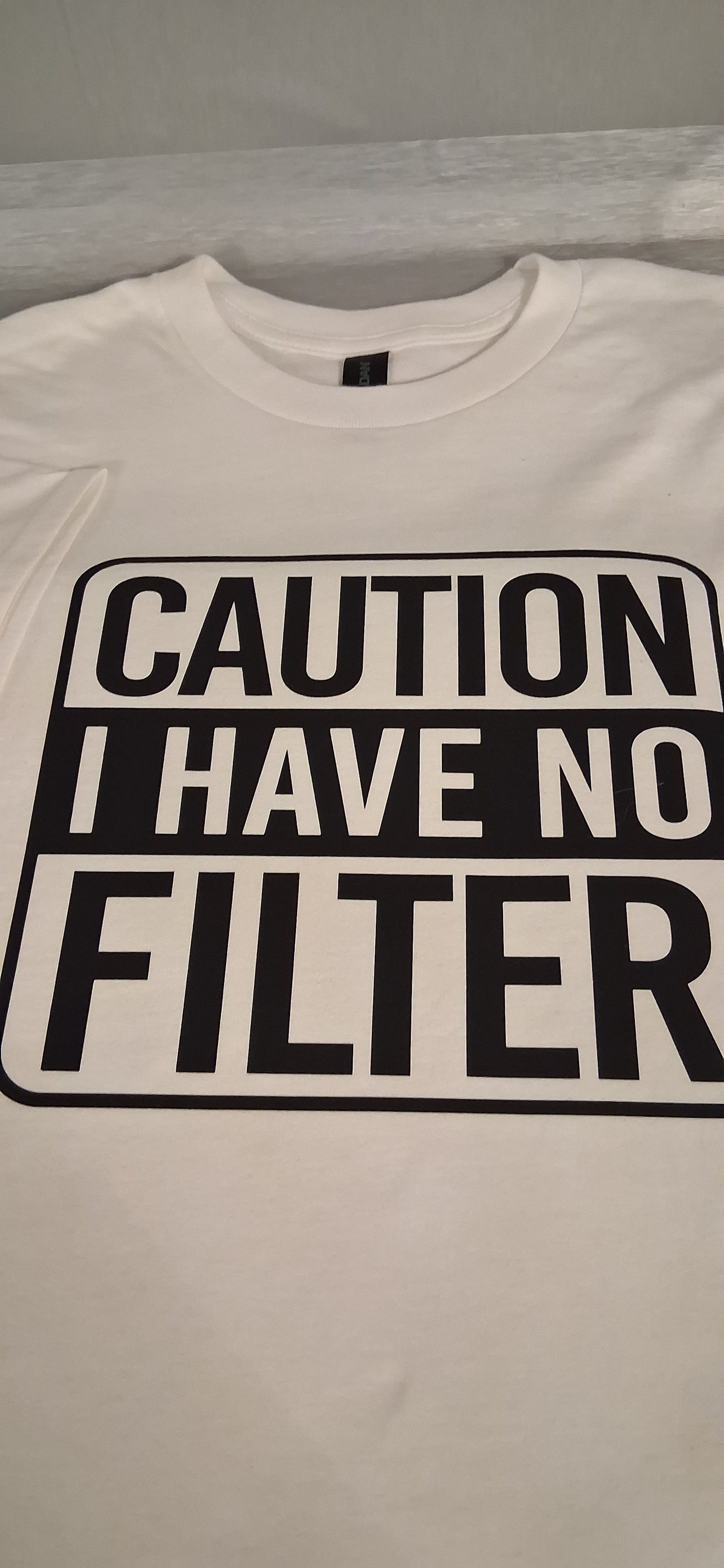 White Unisex Caution Tee