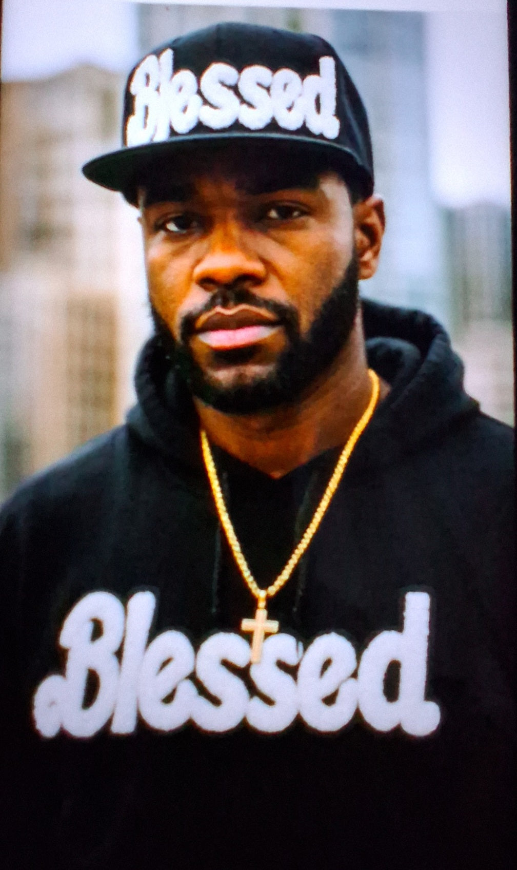 Black Pull over hoodie /cap set (Blessed)