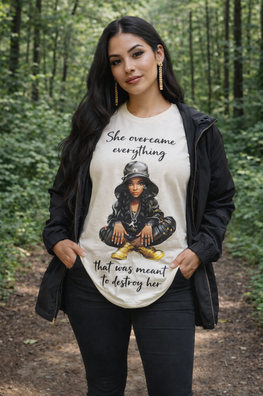 She Overcame cotton Tee
